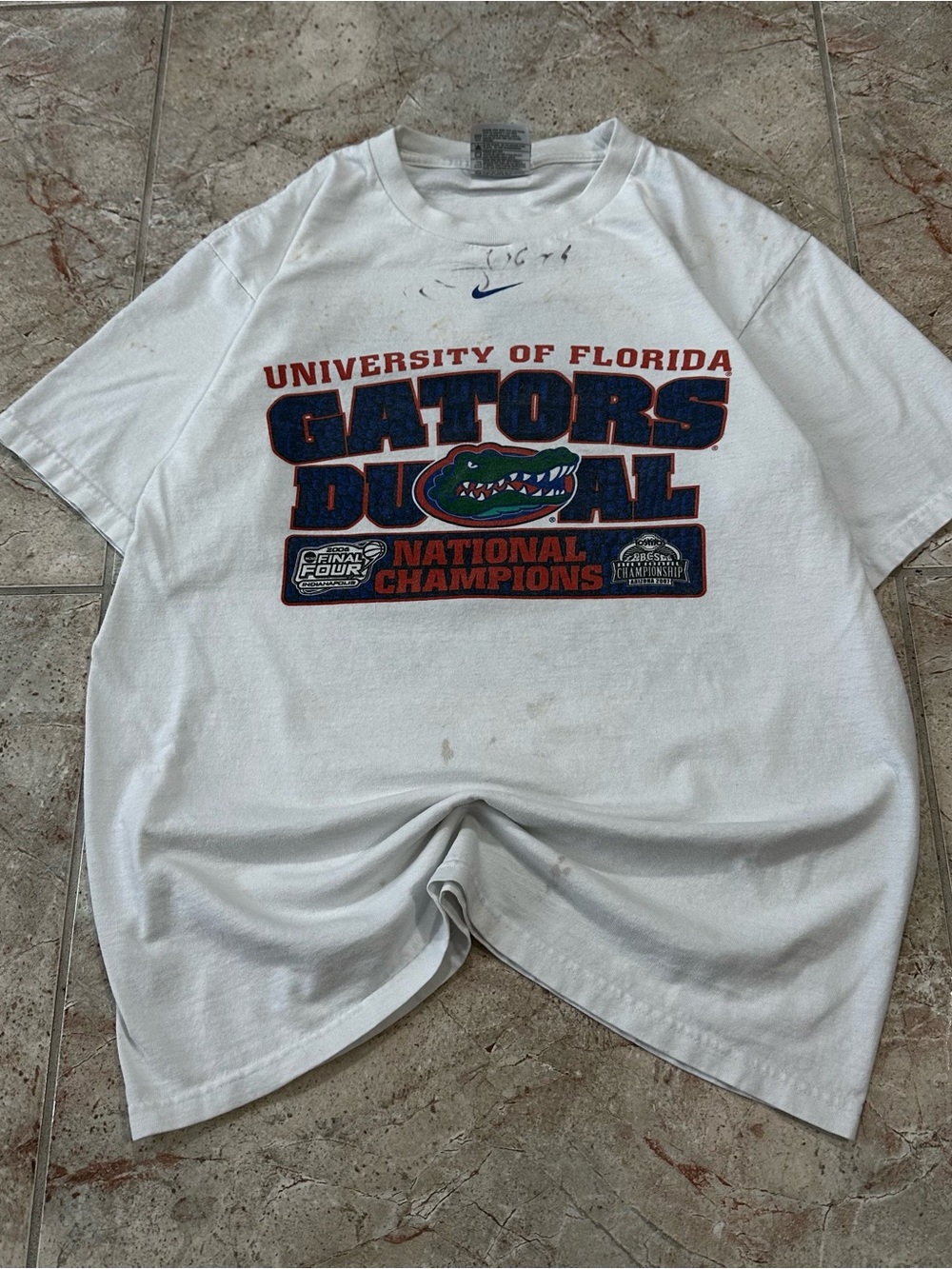 Vintage Nike Team Florida Gators “Dual National Champions” tee
